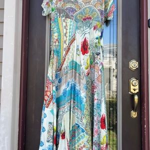 Johnny Was Silk Maxi Dress Size 1X